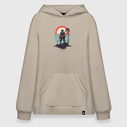 Худи оверсайз Силуэт самурая на закате