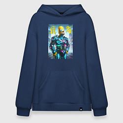 Худи оверсайз Homer Simpson - neon glow ai art