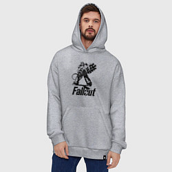 Толстовка-худи оверсайз Фоллаут - силовая броня, цвет: меланж — фото 2