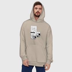 Толстовка-худи оверсайз Очень приятно Бог Томоэ, цвет: миндальный — фото 2