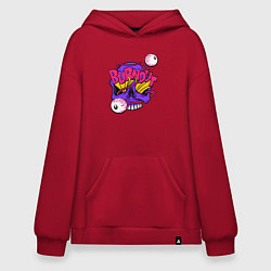 Толстовка-худи оверсайз Burnout, цвет: красный