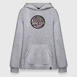 Толстовка-худи оверсайз Район Гонконг, цвет: меланж