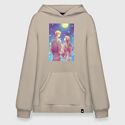 Толстовка-худи оверсайз Нана Осаки, цвет: миндальный