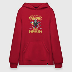 Толстовка-худи оверсайз Make demonade, цвет: красный