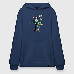 Толстовка-худи оверсайз Hit me boyo Hades skeleton, цвет: тёмно-синий