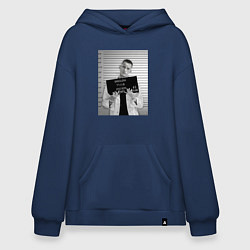 Толстовка-худи оверсайз Кизару арестован, цвет: тёмно-синий