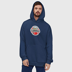Толстовка-худи оверсайз Turkey country, цвет: тёмно-синий — фото 2