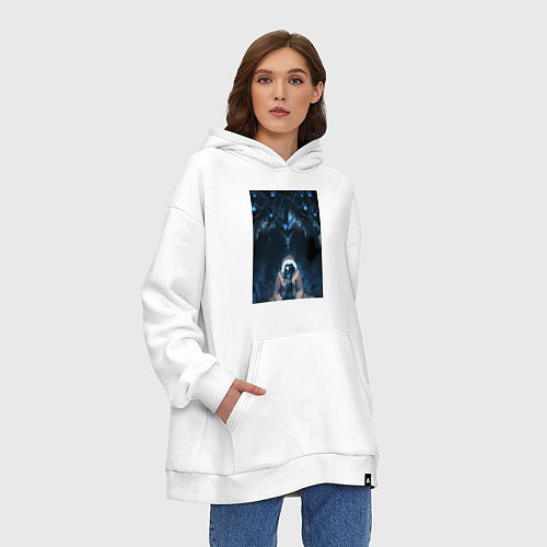 Худи оверсайз Поднятие уровня в одиночку Джину Сон тень / Белый – фото 3