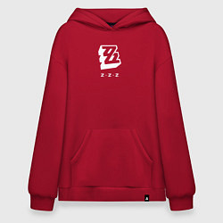 Толстовка-худи оверсайз Zenless Zone Zero logo, цвет: красный