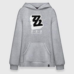 Толстовка-худи оверсайз Zenless zone zero лого, цвет: меланж