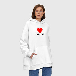 Толстовка-худи оверсайз One - love, цвет: белый — фото 2