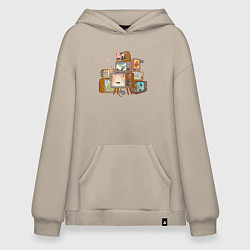Толстовка-худи оверсайз Аня: Семья шпиона, цвет: миндальный