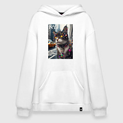 Худи оверсайз Пирсинг Нью-Йоркского кота - нейросеть