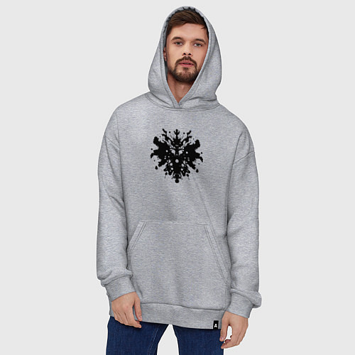 Худи оверсайз Тест Роршаха - психоделическая абстракция / Меланж – фото 4