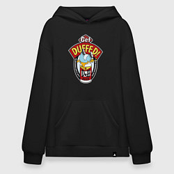 Толстовка-худи оверсайз Duff beer with Homer, цвет: черный