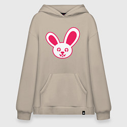 Толстовка-худи оверсайз Токсичный заяц, цвет: миндальный