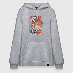 Толстовка-худи оверсайз Человек-бензопила Денджи Макима Почита, цвет: меланж