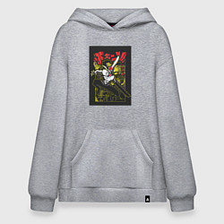 Толстовка-худи оверсайз Человек-бензопила Денджи воплощение демона, цвет: меланж