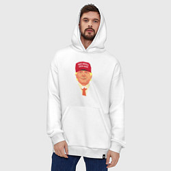 Толстовка-худи оверсайз Trump - America, цвет: белый — фото 2