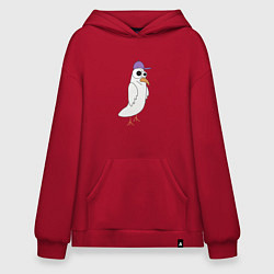 Худи оверсайз Странный птиц птица голубь в кепке чайка на стиле