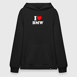 Толстовка-худи оверсайз I love my BMW, цвет: черный