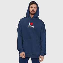 Толстовка-худи оверсайз I love JDM, цвет: тёмно-синий — фото 2