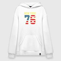 Толстовка-худи оверсайз New York 76, цвет: белый