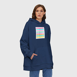 Толстовка-худи оверсайз BTS Dynamite, цвет: тёмно-синий — фото 2