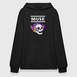 Худи оверсайз Muse - неоновый череп