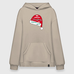 Худи оверсайз Шапка Санта Клауса - мы празднуем Рождество когда