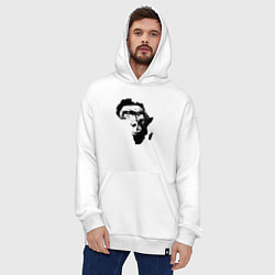 Толстовка-худи оверсайз Обезьяна в Африке, цвет: белый — фото 2
