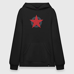 Толстовка-худи оверсайз Red star symbol, цвет: черный