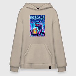 Худи оверсайз Кибер пивозавр из будущего - нейроарт