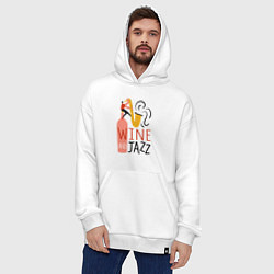 Толстовка-худи оверсайз Винишко и джаз, цвет: белый — фото 2
