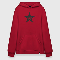 Толстовка-худи оверсайз Black star USSR, цвет: красный