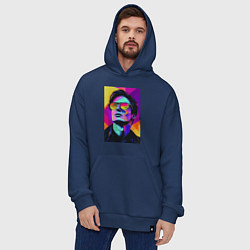 Толстовка-худи оверсайз Портрет Дурова pop art, цвет: тёмно-синий — фото 2