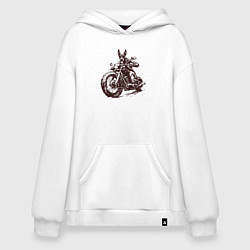 Худи оверсайз Доберман байкер на мотоцикле чоппере