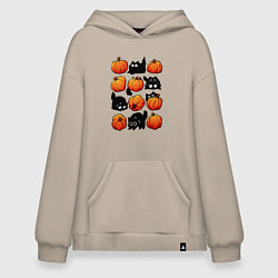 Худи оверсайз Котики и тыквы