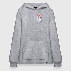 Худи оверсайз Розовый поросенок в кармане