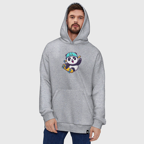 Худи оверсайз Skater panda / Меланж – фото 4