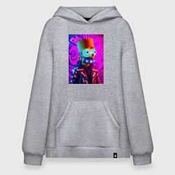 Худи оверсайз Барт Симпсон в респираторе - неоновое свечение