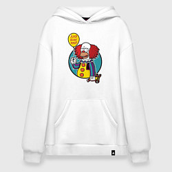 Толстовка-худи оверсайз Симпсоны - ужасный клоун, цвет: белый
