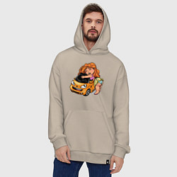 Толстовка-худи оверсайз Люблю свой автомобильчик Merсedes, цвет: миндальный — фото 2