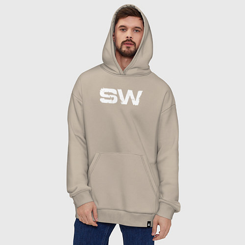 Худи оверсайз Street Workout OldSchool White Hoodie / Миндальный – фото 4
