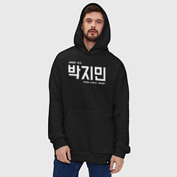 Толстовка-худи оверсайз Пак Чимин bts, цвет: черный — фото 2
