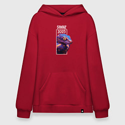 Толстовка-худи оверсайз Snake 2025, цвет: красный
