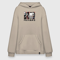 Толстовка-худи оверсайз Halloween friends black friday, цвет: миндальный