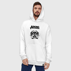 Толстовка-худи оверсайз Asking Alexandria - rock dog, цвет: белый — фото 2