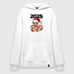 Худи оверсайз Милая змейка в новогодней шапочке