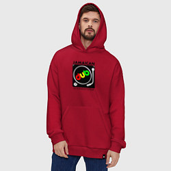 Толстовка-худи оверсайз Ямайская звуковая система, цвет: красный — фото 2